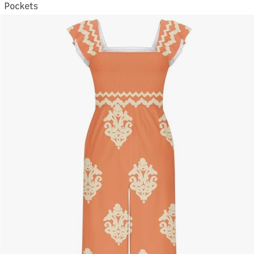 Elegant Orange Sleeveless Dress